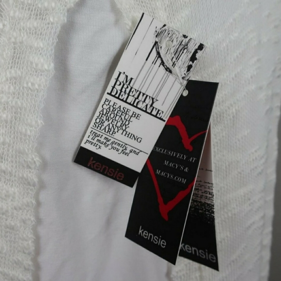 NWT Kensie Off White Double Layer Tank Size Large - Picture 10 of 12